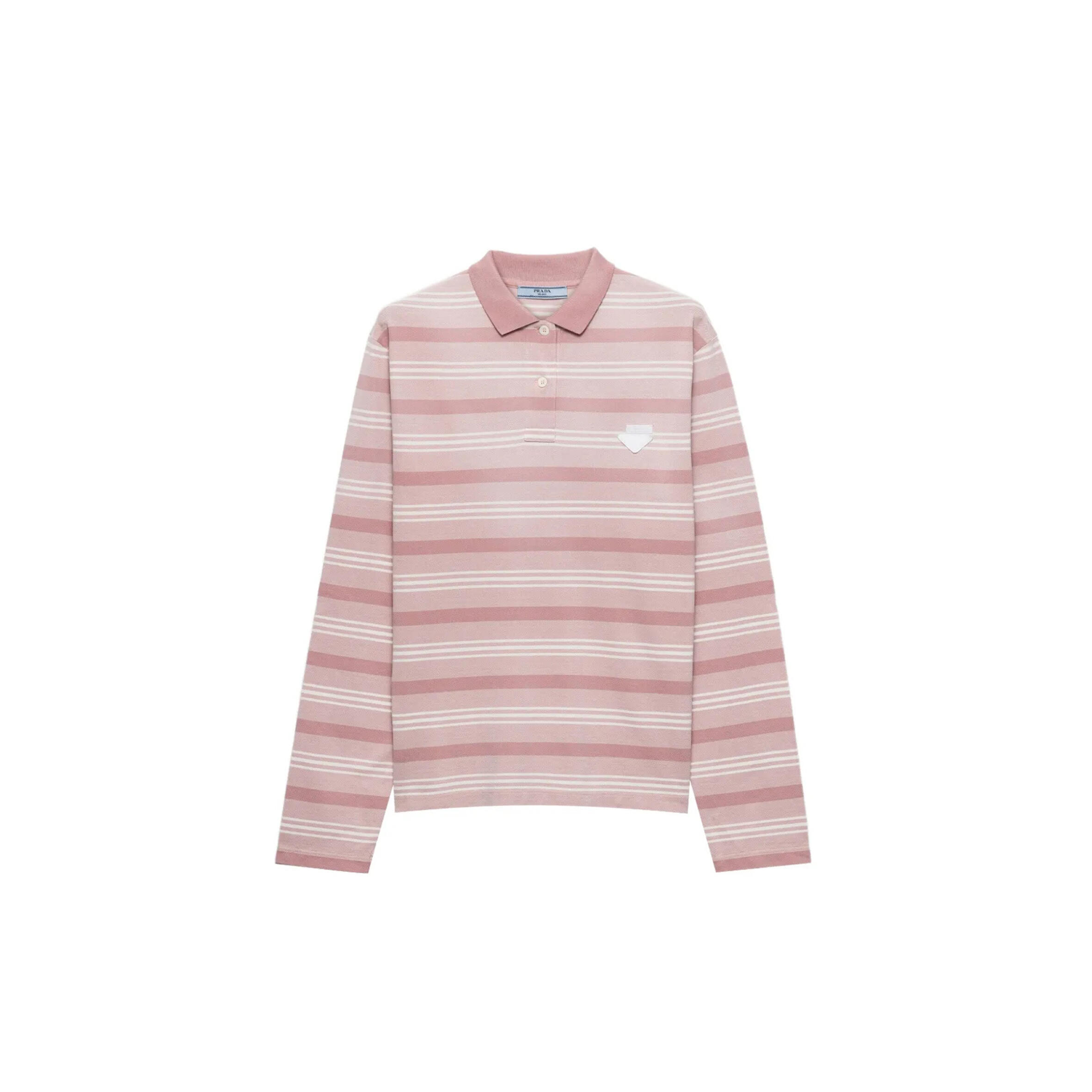 Pra*a striped knit polo shirt